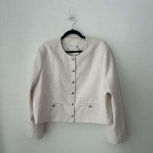 H and m elegant cream short jacket